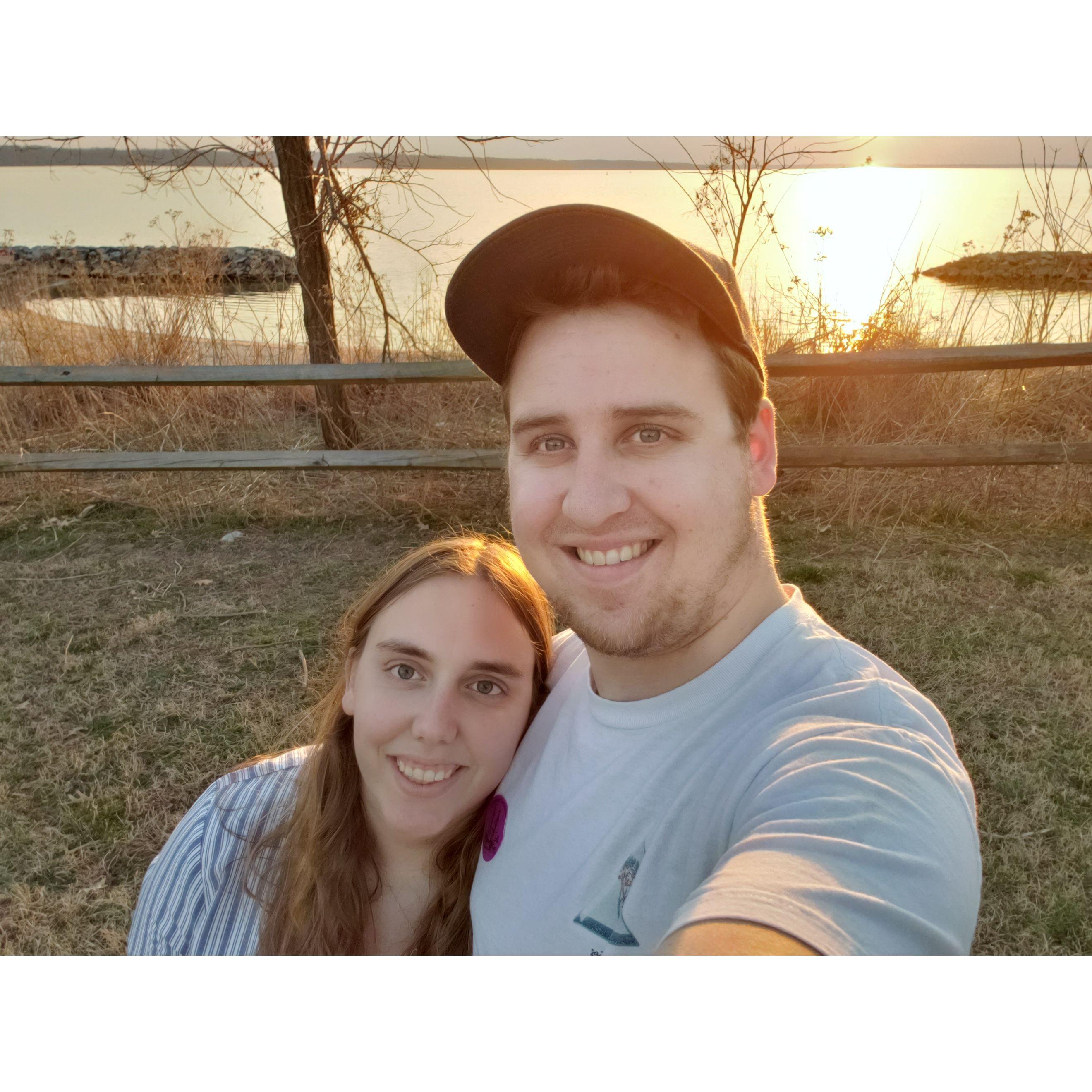 Watching the sunset on a trip to Williamsburg, Virginia