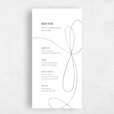 White Wedding Menu - Powell