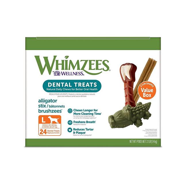 WHIMZEES Large Natural Dental Value Box Dog Treats, 24 Count