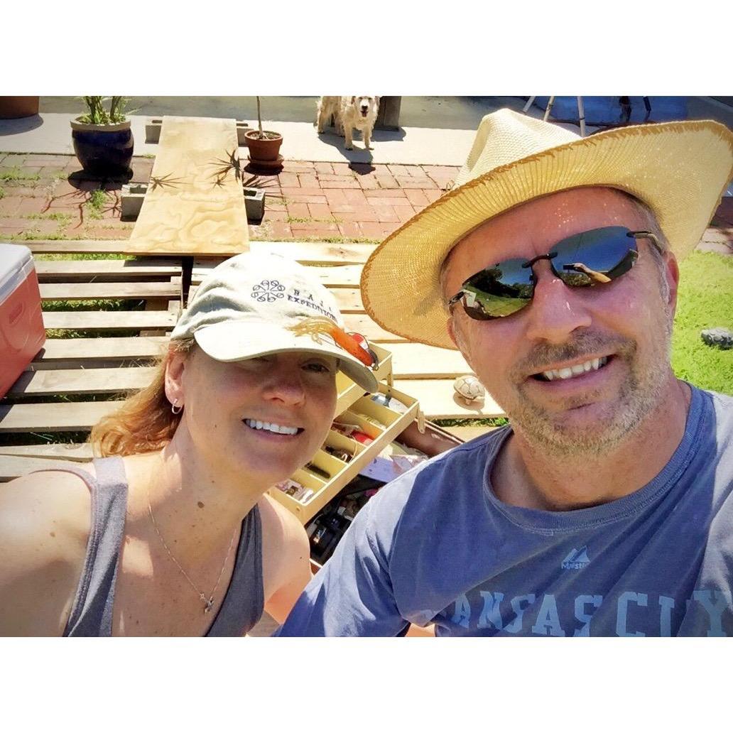 More backyard vacations, with a photobomb from Otis.