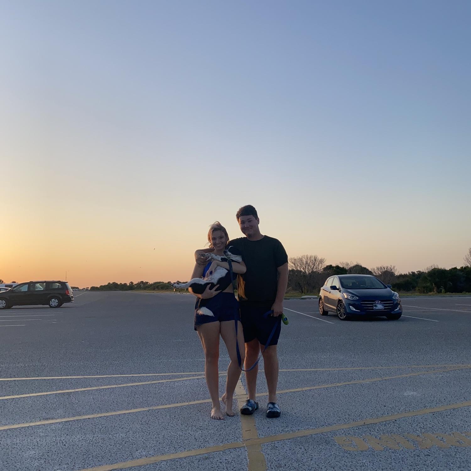 Megan, Jack, and I enjoying a beautiful sunset after a long day at Dog Beach in Honeymoon Island.