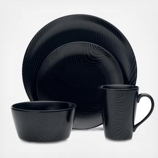 Black on Black 4-Piece Place Setting, Service for 1