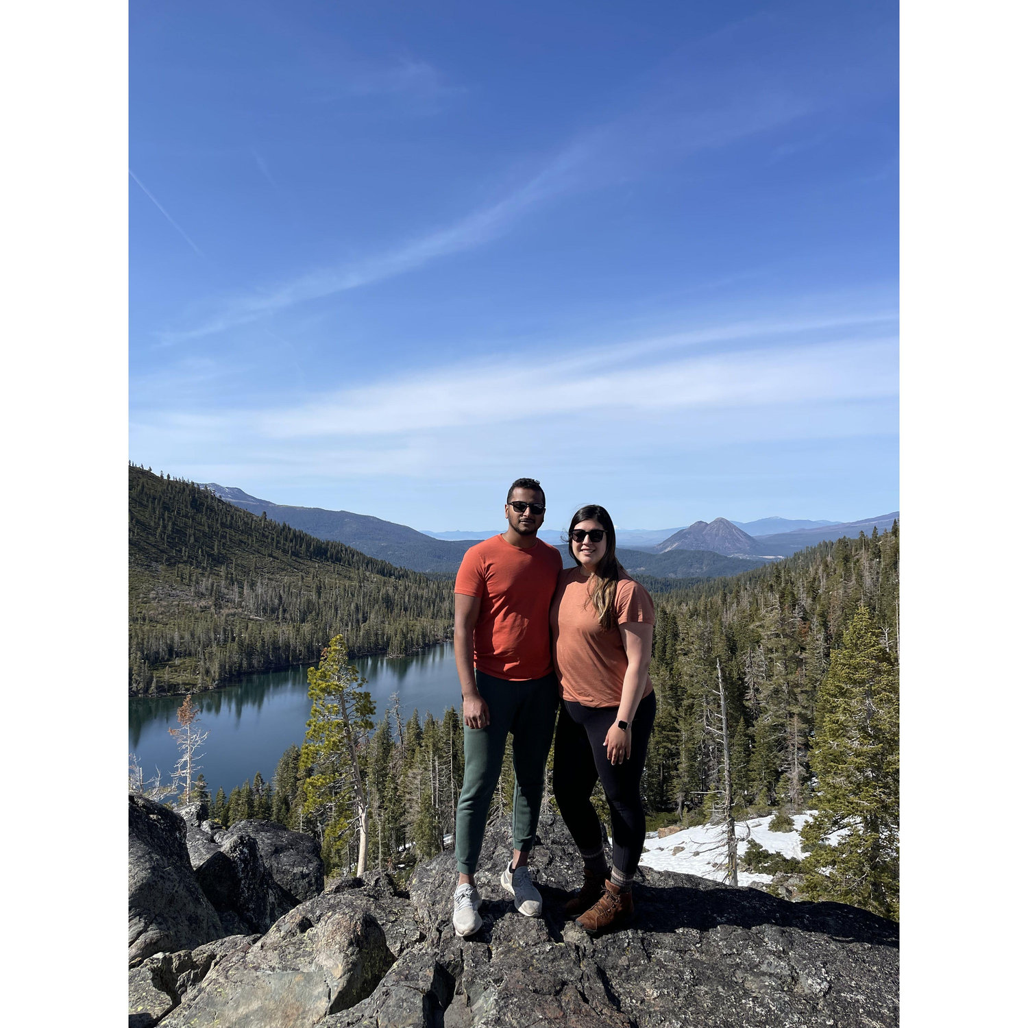 Ashish and Elizabeth in Mt. Shasta on a trip with friends! April 2022