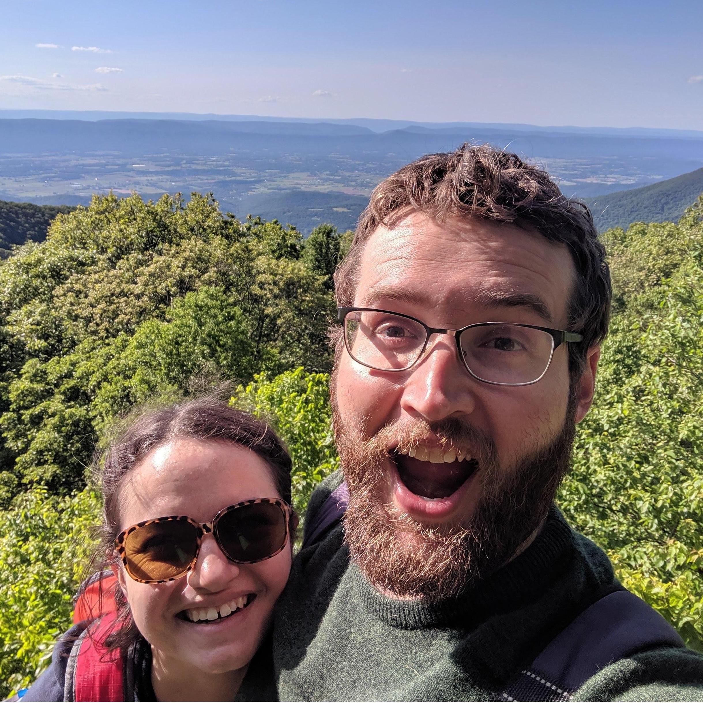 Hiking in Shenandoah National Park, our first road trip with the van, June 2019