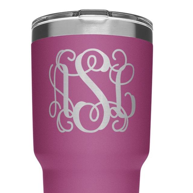 Rambler 30 oz Tumbler in Prickly Pear Pink with “ALS” monogram