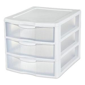 Sterilite 3 Drawer Medium Countertop Unit White with Clear Drawers - Room Essentials™