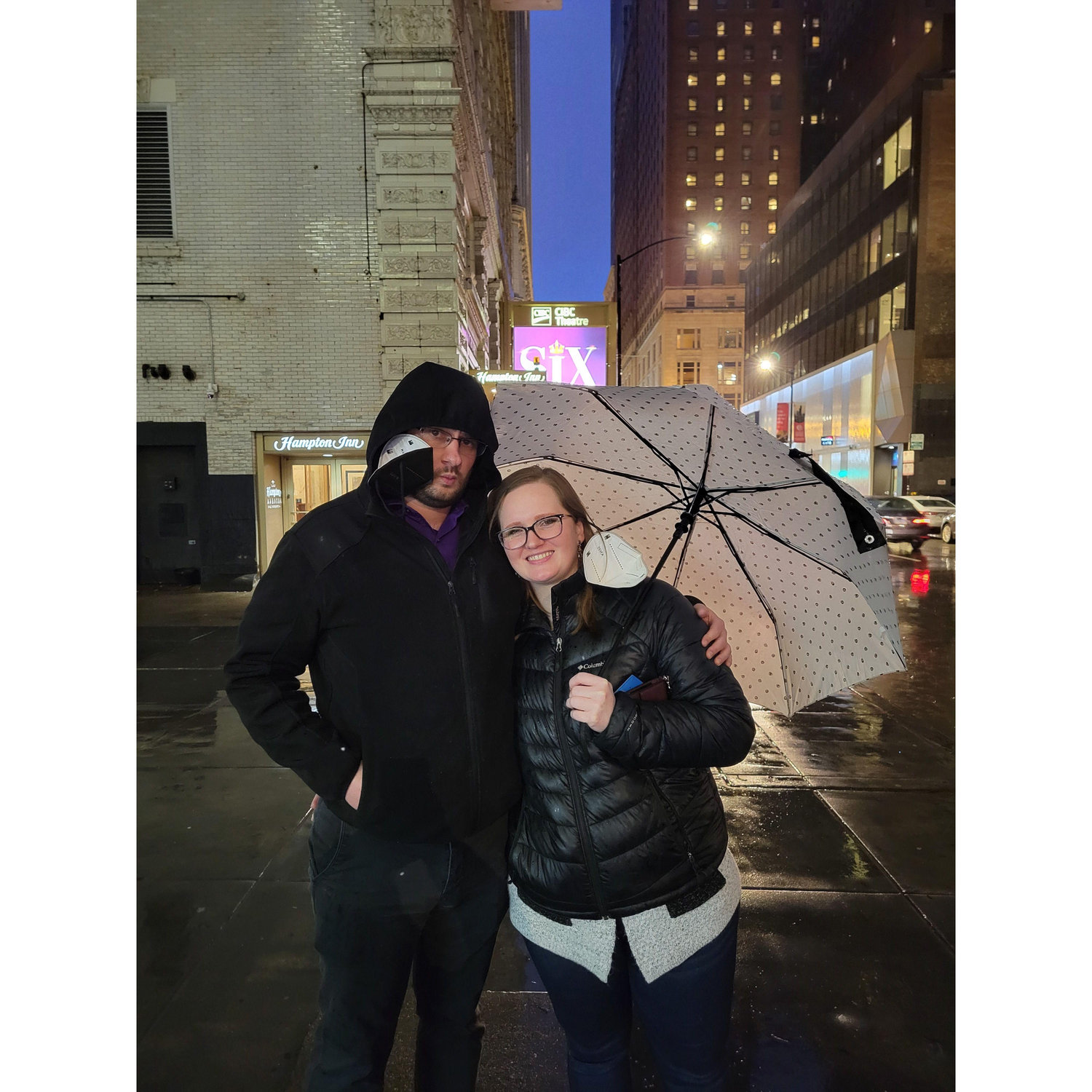 The first time Aubrey was able to drag Justin to a musical - we saw Six with our bridesmaid Taylor