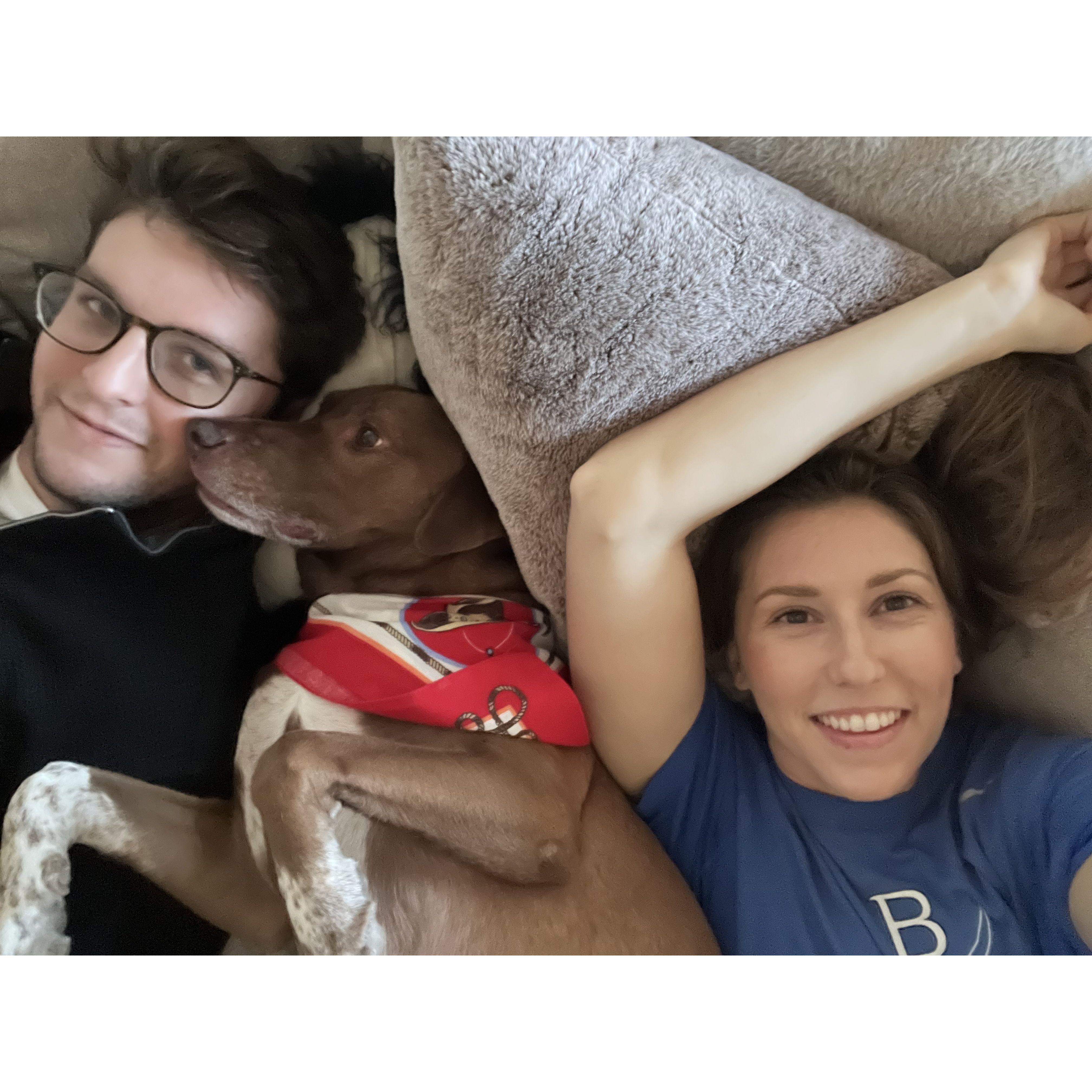 Gus snuggles after work are the best!