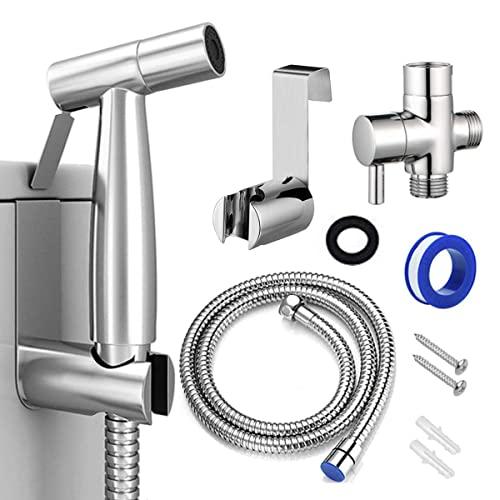 Bidet Sprayer for Toilet, Handheld Cloth Diaper Sprayer, Bathroom Jet Sprayer Kit Spray Attachment with Hose, Stainless Steel Easy Install Great Water Pressure for Bathing Pets, Feminine Hygiene
