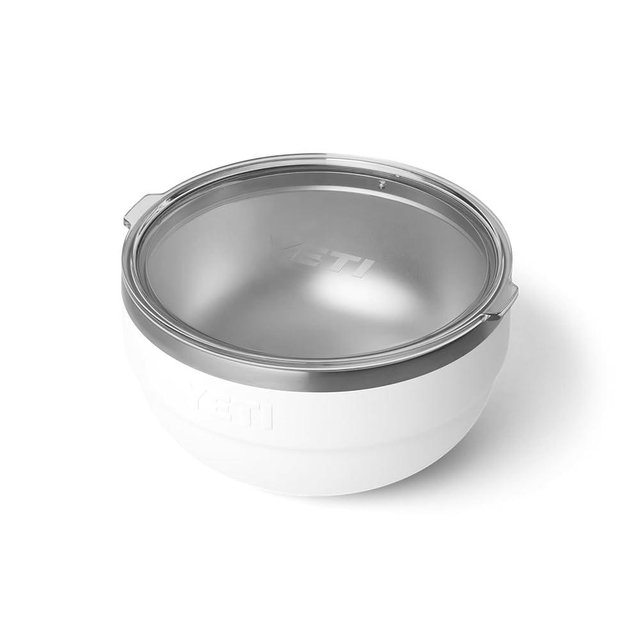 YETI Rambler Bowl, Vacuum Insulated, Stackable and Nestable Stainless Steel Bowl with Lid, 2 Quart, White