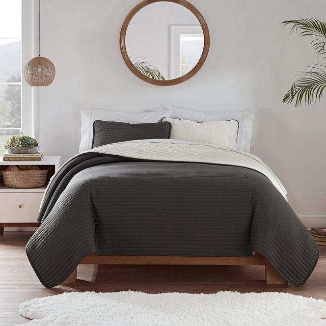 UGG® Devon Sherpa 3-Piece Reversible King Quilt Set in Charcoal