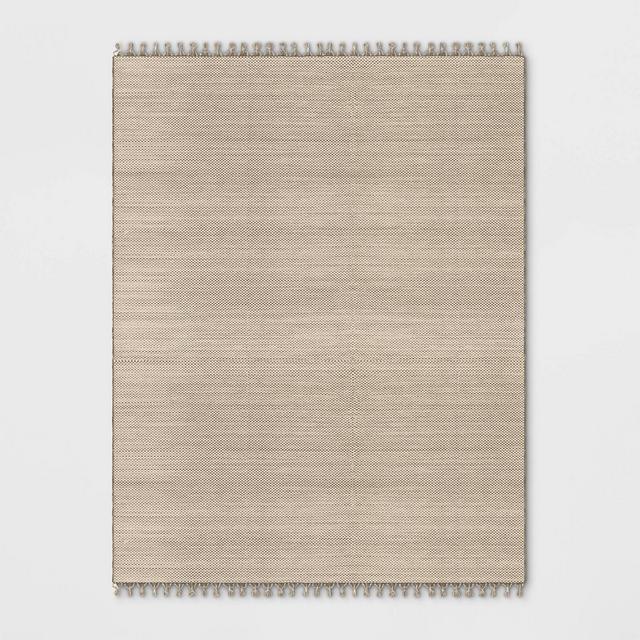 9' x 12' Powerloom Woven Tapestry with Fringe Outdoor Rug Neutral - Threshold™ designed with Studio McGee