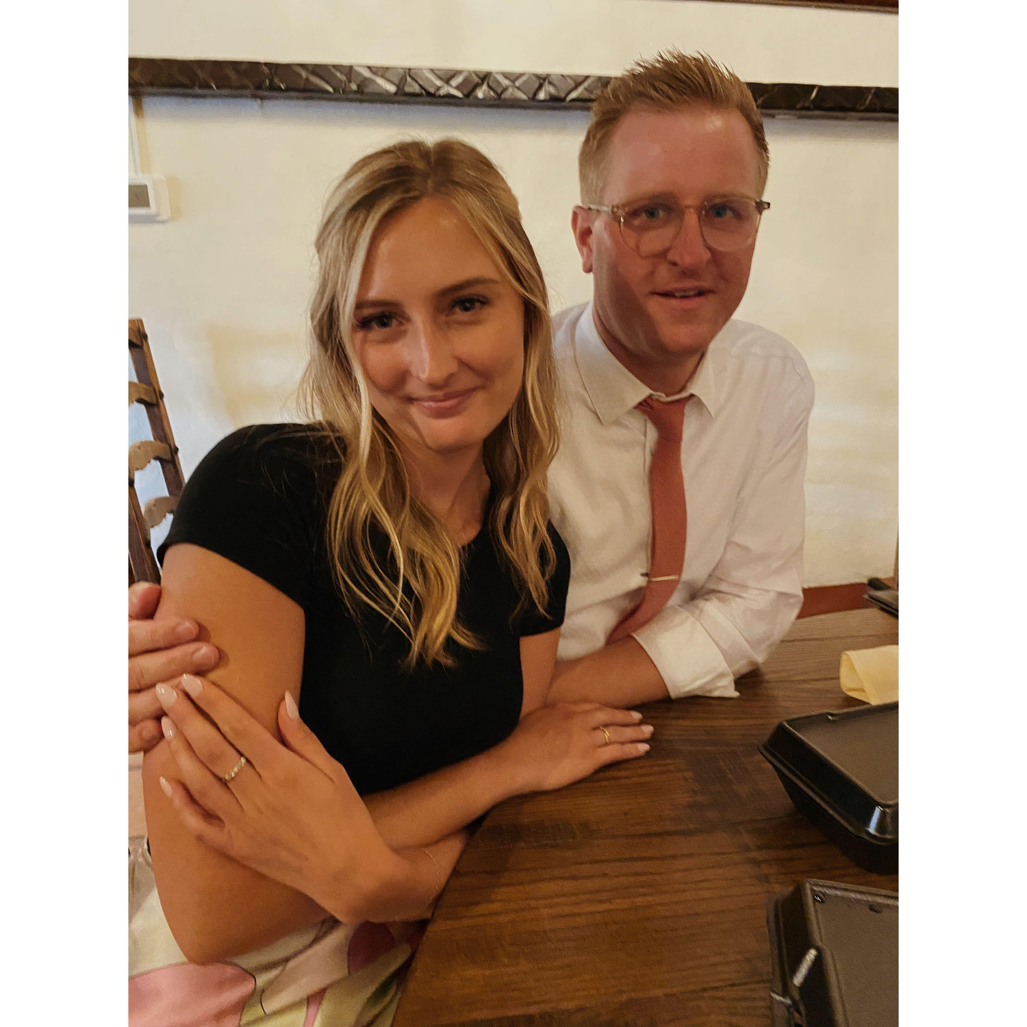 One of the first pics taken of us as an official couple. (notice the awkward hands)
