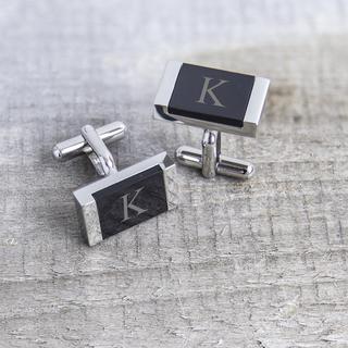 Personalized Faux Onyx Cuff Links