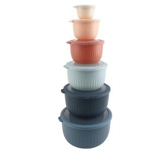 COOK WITH COLOR Prep Bowls with Lids- Wide and Deep Nesting Plastic Small Mixing Bowl Set with Lids, 12 Piece Set - Deep Bowls, Multicolor