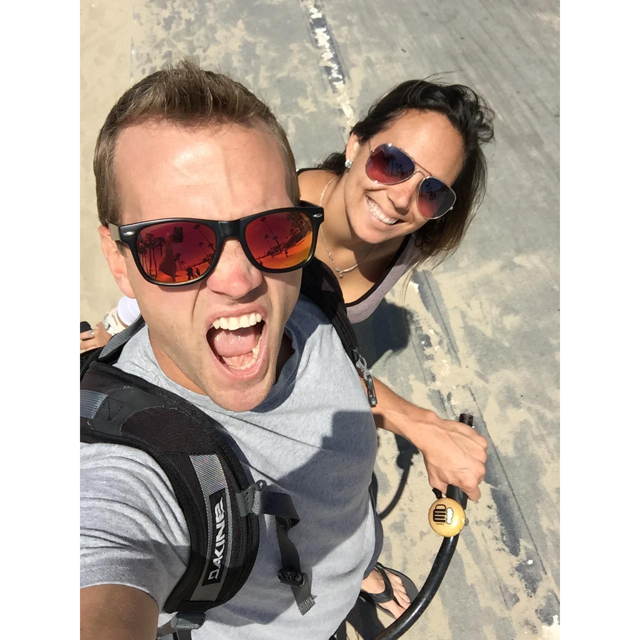 The first stop on Alyssa's surprise birthday trip to Venice Beach, Santa Monica, and Disneyland!