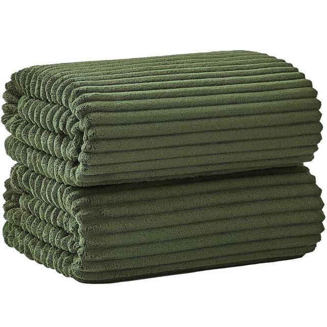 NALIVO Oversized Bath Sheets 40x80 Inches Extra Large Bath Towels for Adults Super Soft Quick Dry Highly Absobent Microfiber Shower Towels for Bathroom, Pool, Gym, Yoga Towel (Olive Green, 2Piece)