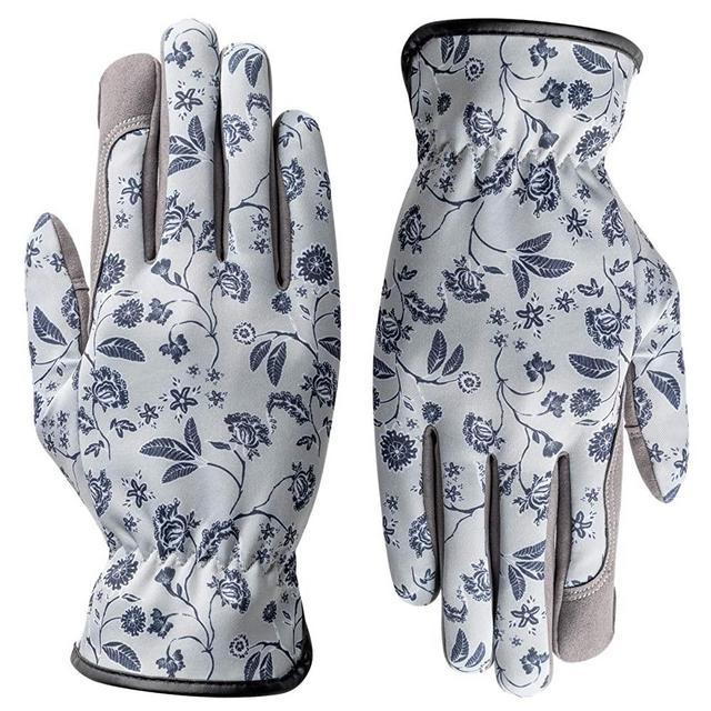 Gardening Gloves for Women - KAYGO KG128SS, with Synthetic Leather Suede for Gardening and Yard Work,Water Repellent (Medium-2021 NEW)