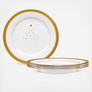 Crestwood Gold Holiday Accent Plate, Set of 4