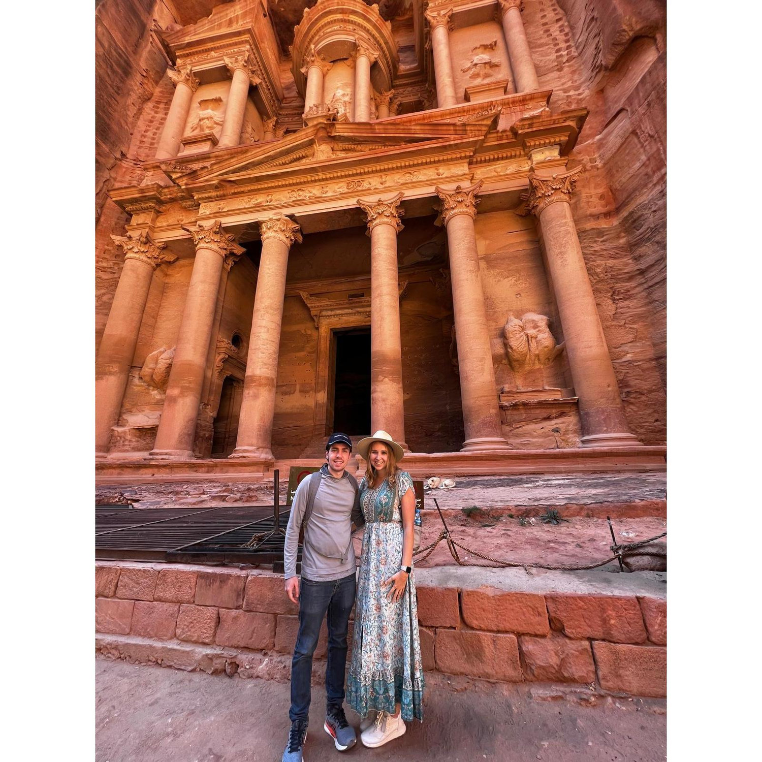 Admiring the carvings of Petra, Jordan