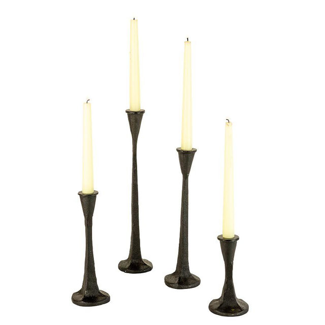 Rena Candle Holders, Bronze Tapers, Set of 4