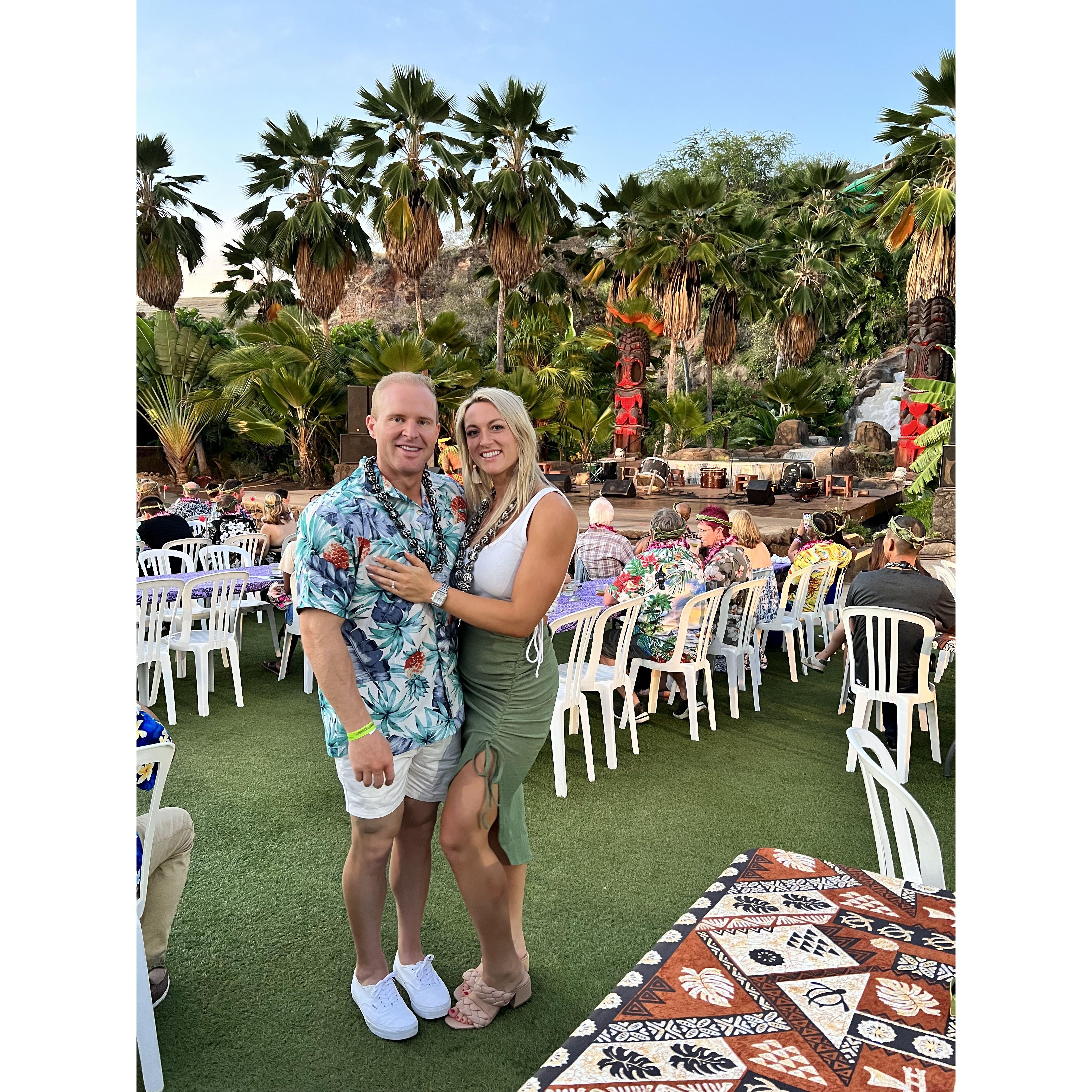 Our first luau in Hawaii together