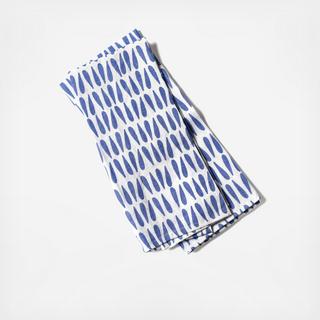 Iris Blue Drop Kitchen Towels, Set of 4