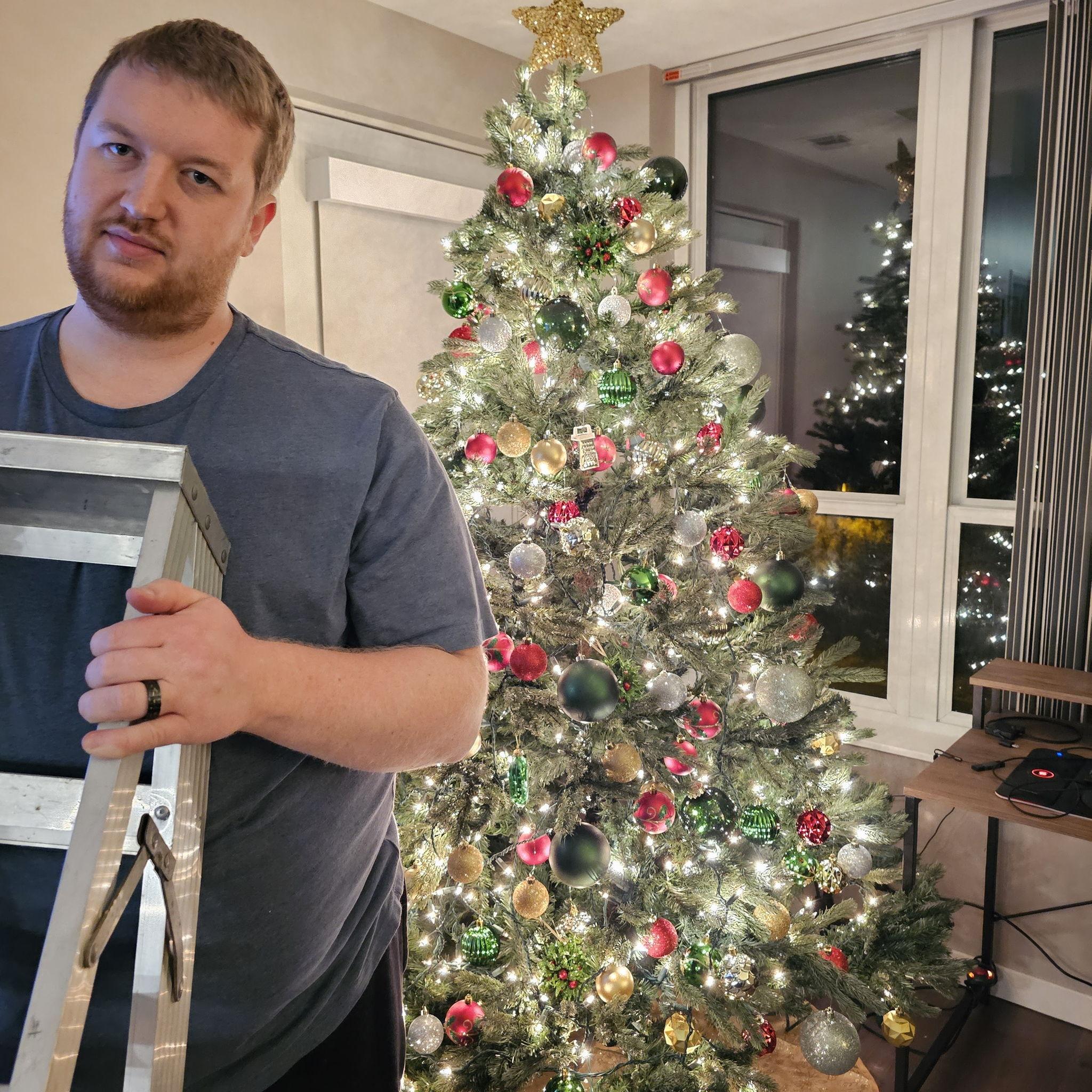 Jordan loved setting up our first Christmas tree