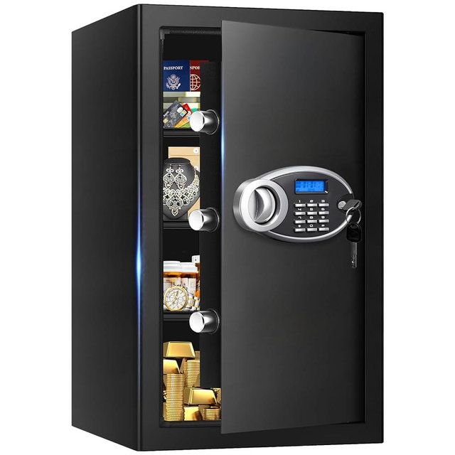 5.2 Cuft Large Safes for Home Use Fire and Water Proof, Heavy Duty Fireproof Safe with Programmable Keypad and Spare Keys, Anti-Theft Personal Security Home Safe Box for Money Document