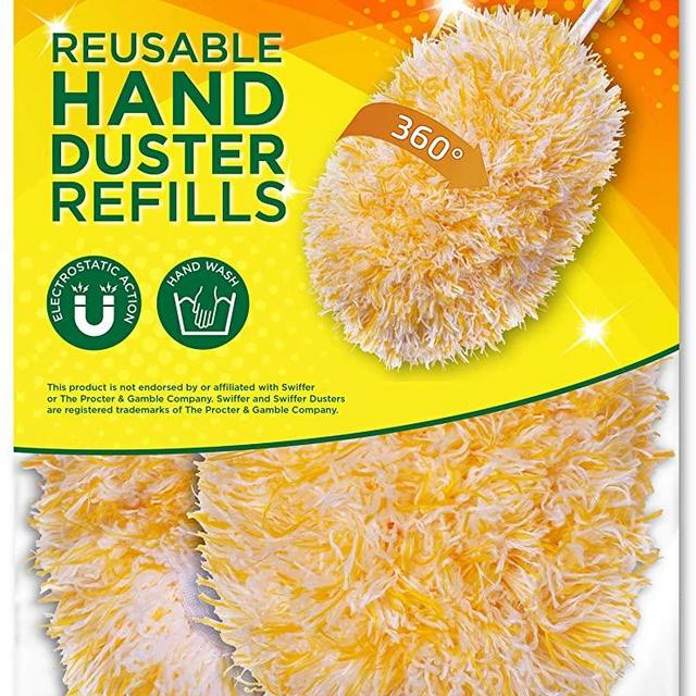 Millifiber Reusable Refills for Swiffer Hand Duster, 360 Degree Dry Duster Heavy Duty Refills, 2-Pack (Handle is NOT Included)
