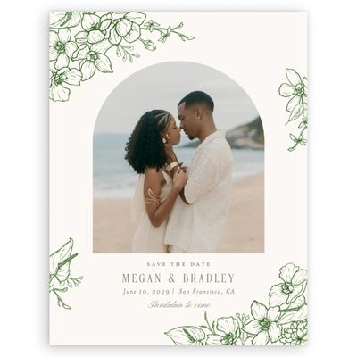 Dark Green Wedding Digital Save the Date - Painaa Photo