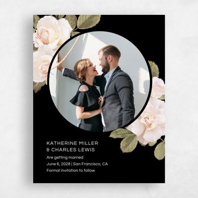 Black Wedding Save the Date - Woads Frame