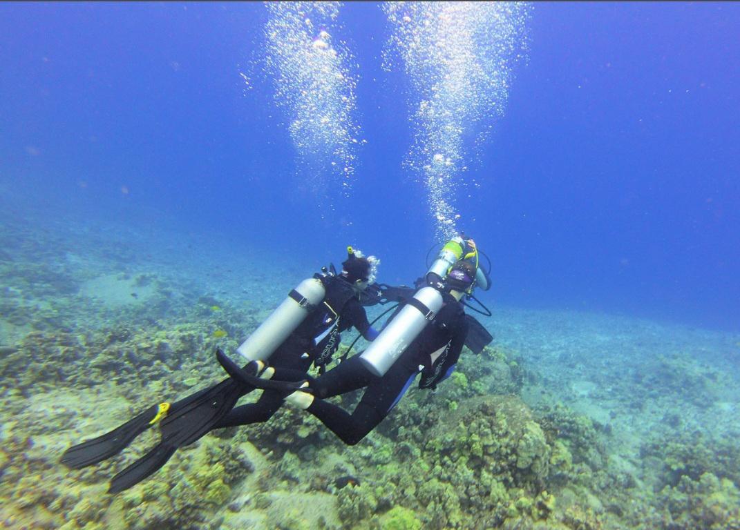 Scuba diving in Hawaii.