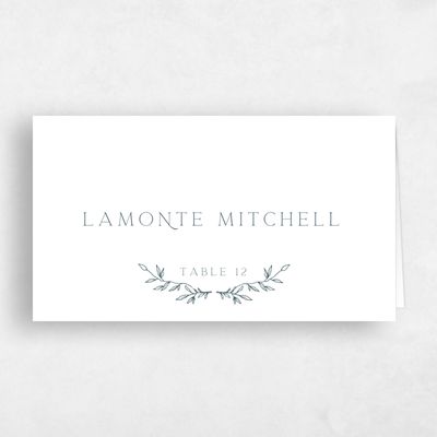 White Wedding Place Card - Rhys
