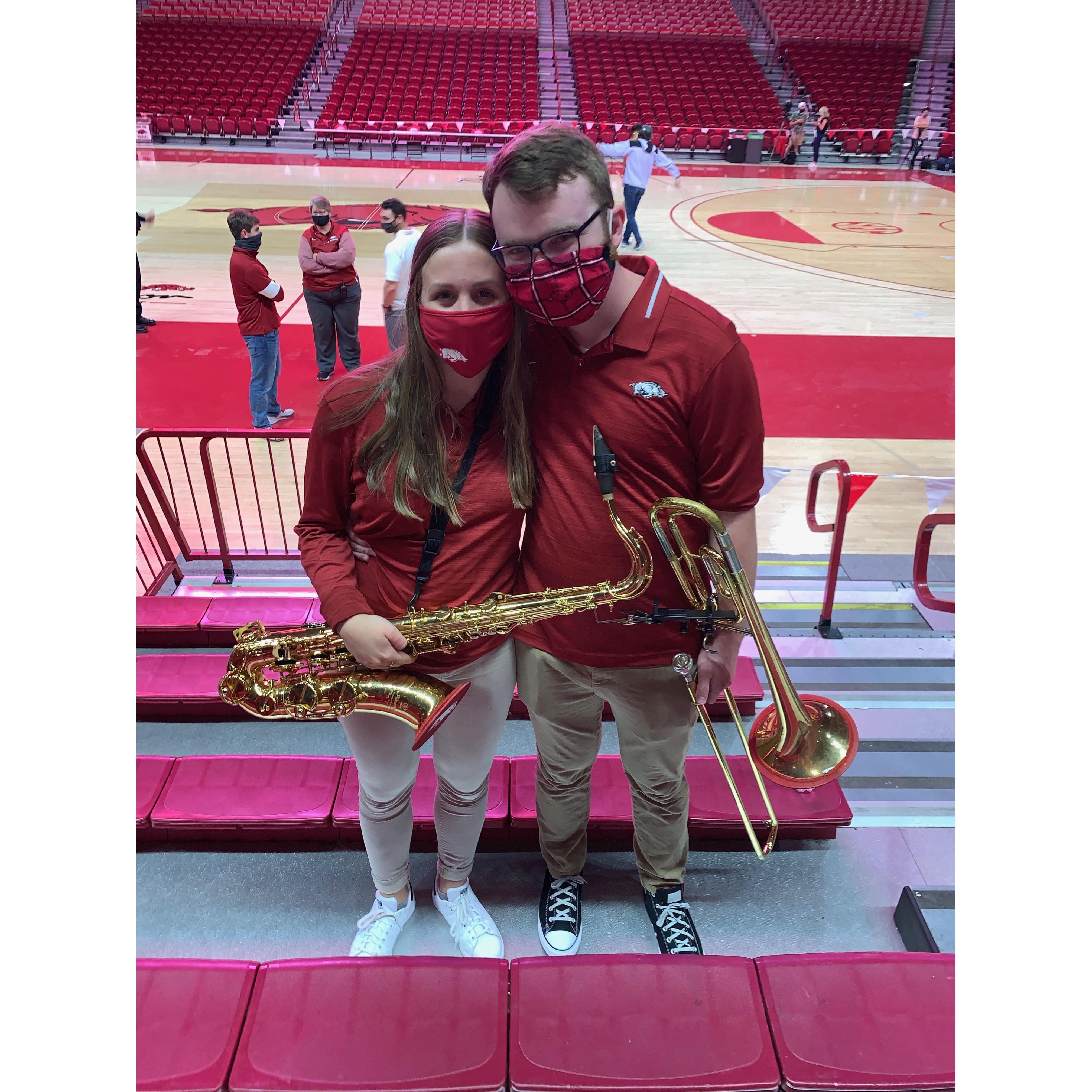 Our last performance in the Razorback Band and together. Elite 8 watch party, March 2021.