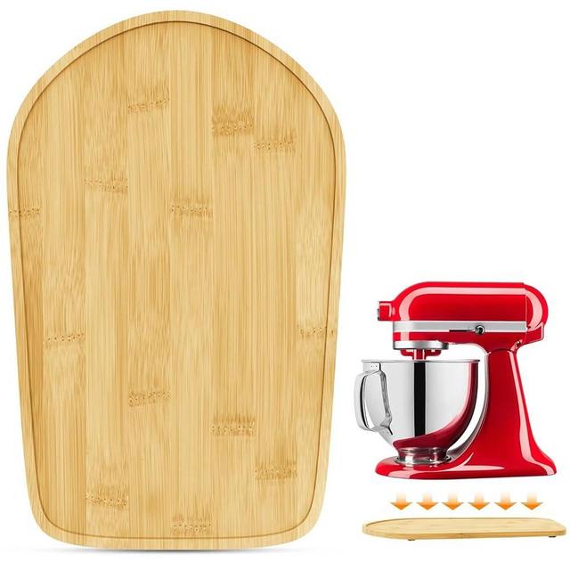 Bamboo Mixer Slider Mat for Kitchenaid 4.5-5 Qt Tilt Head Stand Mixer, Appliance Sliders For Kitchen Appliances Countertop, Kitchenaid Mixer Attachments for Stand Mixer, Mixer Moving Tray Attachments