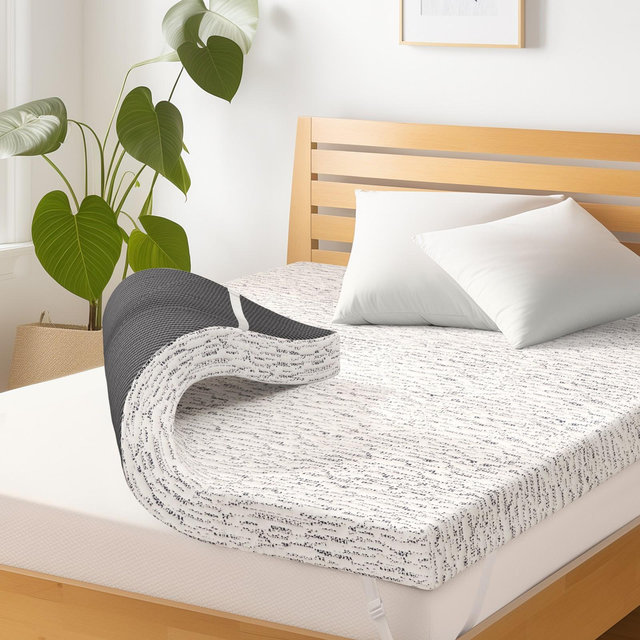 4" Medium Gel Memory Foam Mattress Topper with Cooling Cover, Queen