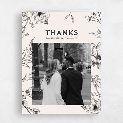 Beige Rustic Wedding Thank You - Birkenfeld Photo