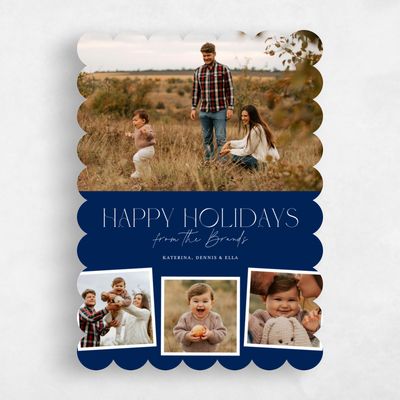 Blue Scalloped Holiday Card - Lochwood