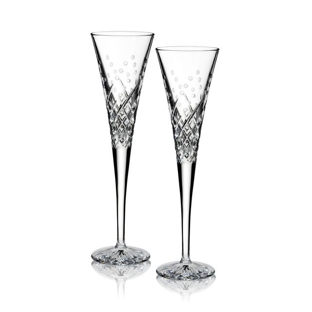 Waterford Wishes "Happy Celebrations" Toasting Flutes, Set of 2