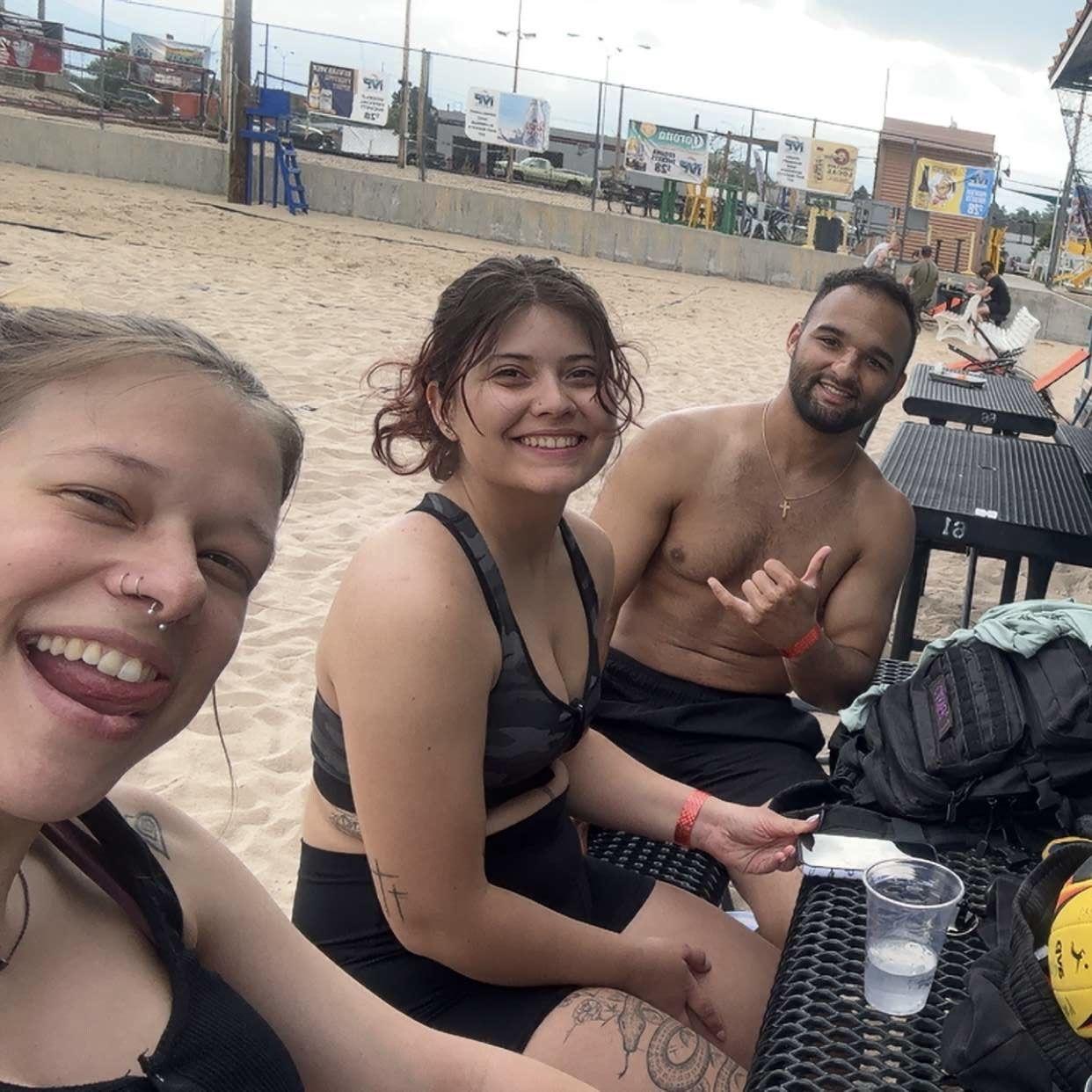 You'd often catch us playing beach vollleyball with friends!