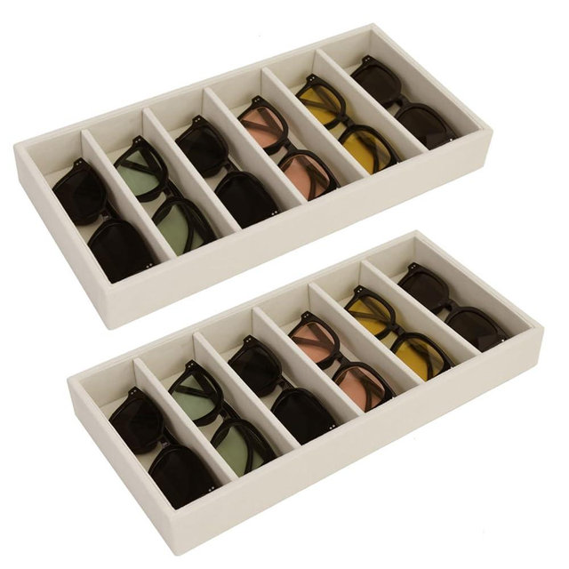 JETEHO 2 Pack Sunglasses Organizer Storage Glasses Holder Organizer Velvet Jewelry Tray, Glasses Organizer Sunglasses Tray Eyeglasses Sunglasses Display Velvet Tray for Jewelry Display Watch Tray