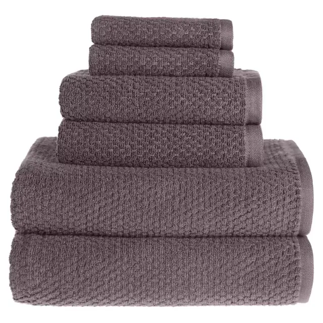 Wild Sage™ Savannah 6-Piece Cotton Towel Set in Charcoal