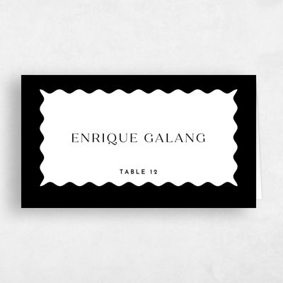 White Wedding Place Card - Petra