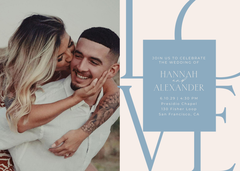 Josephine Photo | Dusty Blue | Zola Wedding Invitations