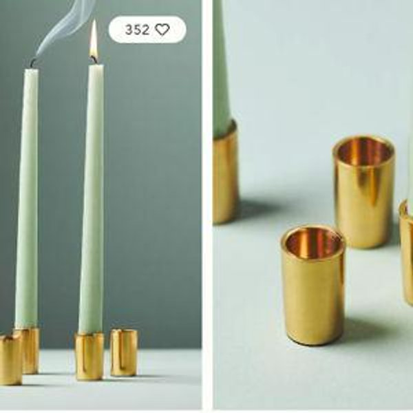Mini Metal Candle Holders, Set of 4
