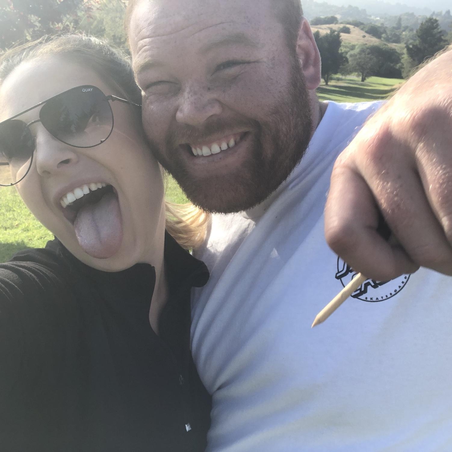 Having too much fun at the golf course