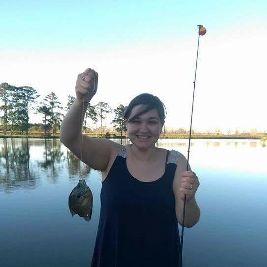 Lee took Sarah on her first fishing trip. She caught a fish in her first ever cast into the water! Talk about beginners luck!