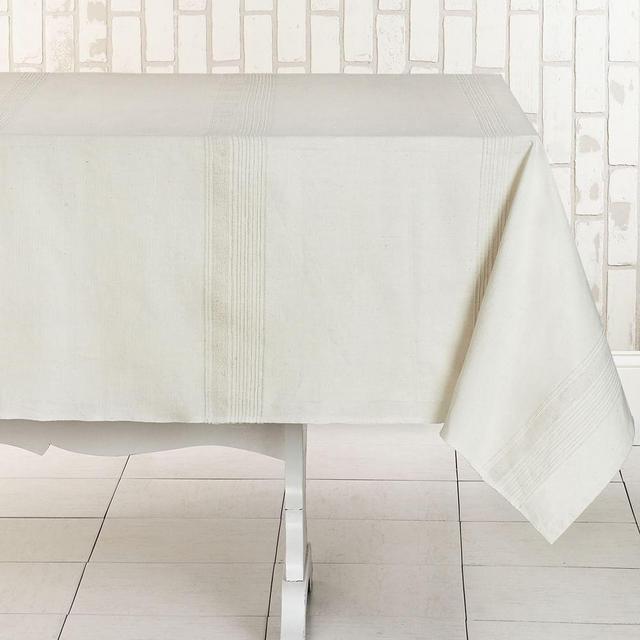 Whipped Cream Handwoven Tablecloth, 60"x60"
