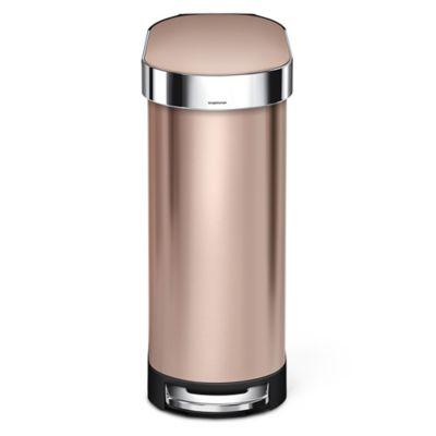 simplehuman® Slim 45-Liter Step-On Trash Can with Liner Rim in Rose Gold